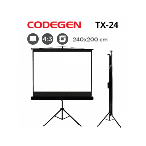 CODEGEN TX-24 Tripod Projeksiyon Perdesi (240x200cm)